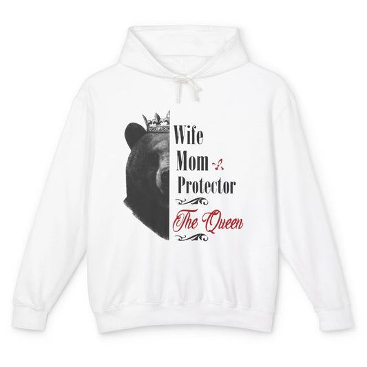 Mommy Queen Bear Wife Mom Protector Queen Mothers Day Gift Unisex Lightweight Hoodie