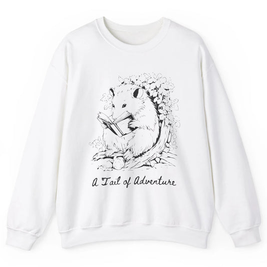 Opossum Reading Books Cute Possum Cat Lovers Team Trash Unisex Crewneck Sweatshirt