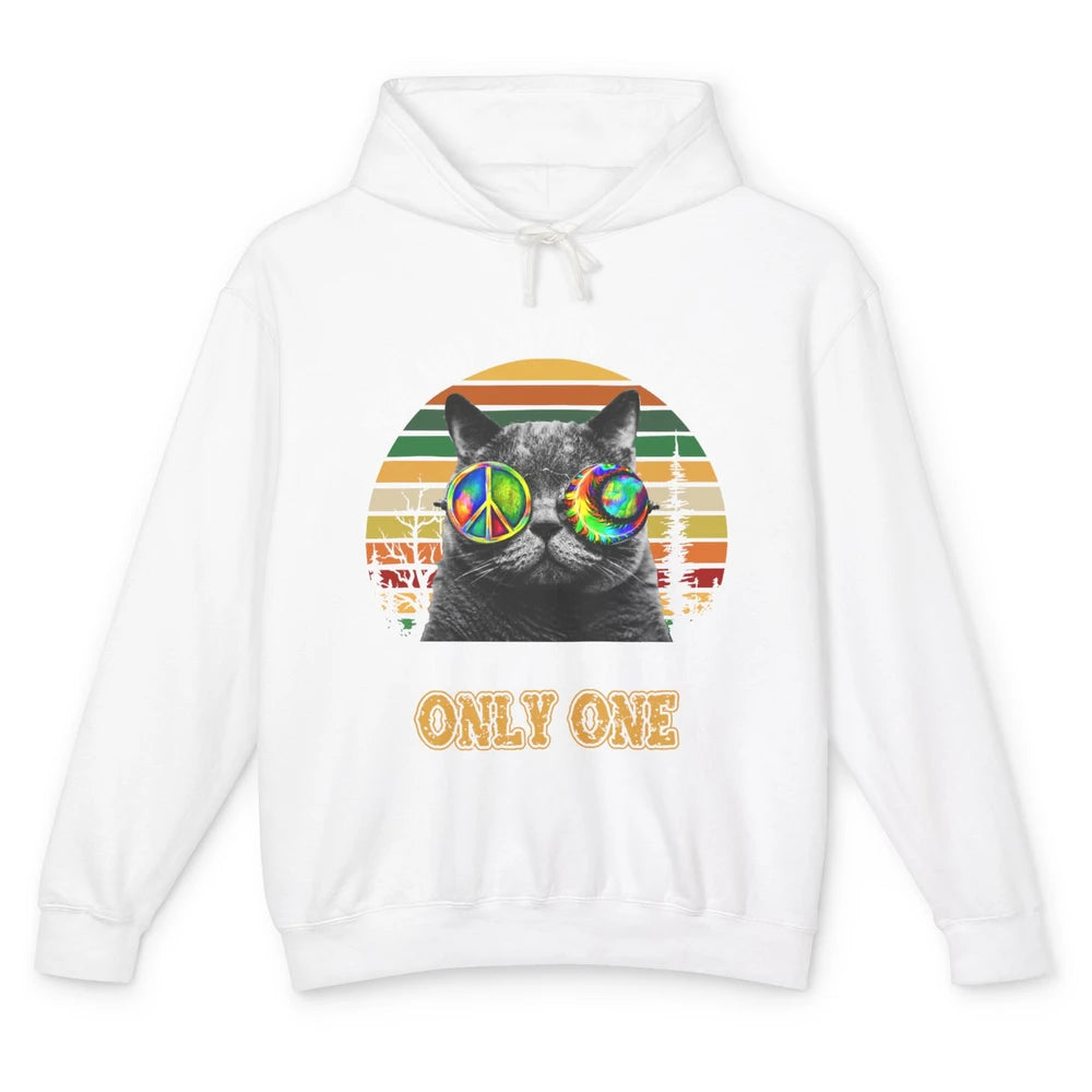 Retro Hippie Cat I'm A Dreamer Peace Lovers Hippie Soul Gift Unisex Lightweight Hoodie