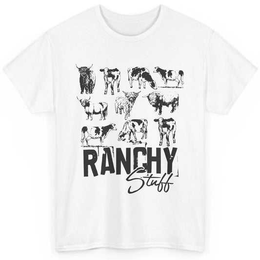 Retro Highland Cow Heifer Ranchy Stuff Western Country Gift Classic Unisex T-Shirt