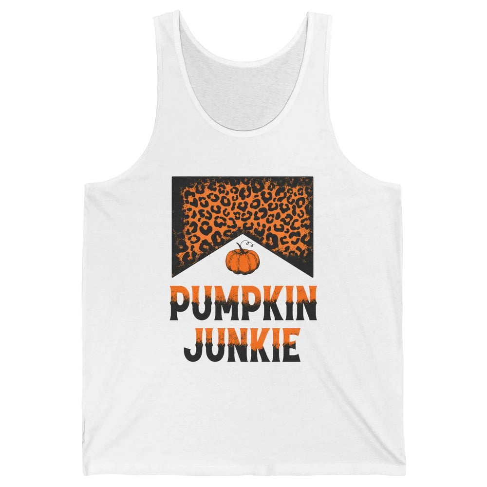Retro Pumpkin Junkie Leopard Thanksgiving Western Country Unisex Jersey Tank