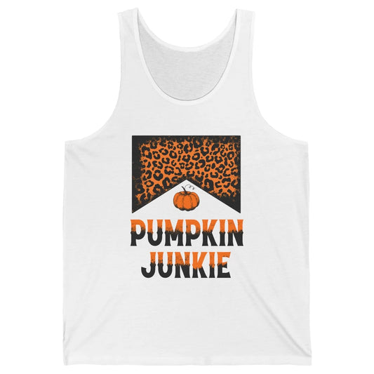 Retro Pumpkin Junkie Leopard Thanksgiving Western Country Unisex Jersey Tank