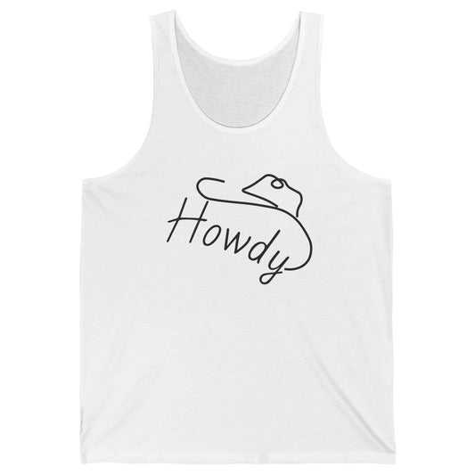 Retro Cowboy Hat Howdy Western Country Texas Cowgirls Gift Unisex Jersey Tank
