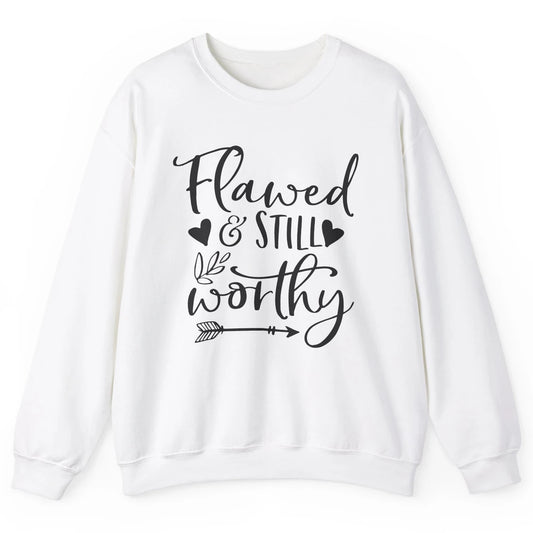 Retro Flawed But Still Worthy Bible Christian Religious Unisex Crewneck Sweatshirt