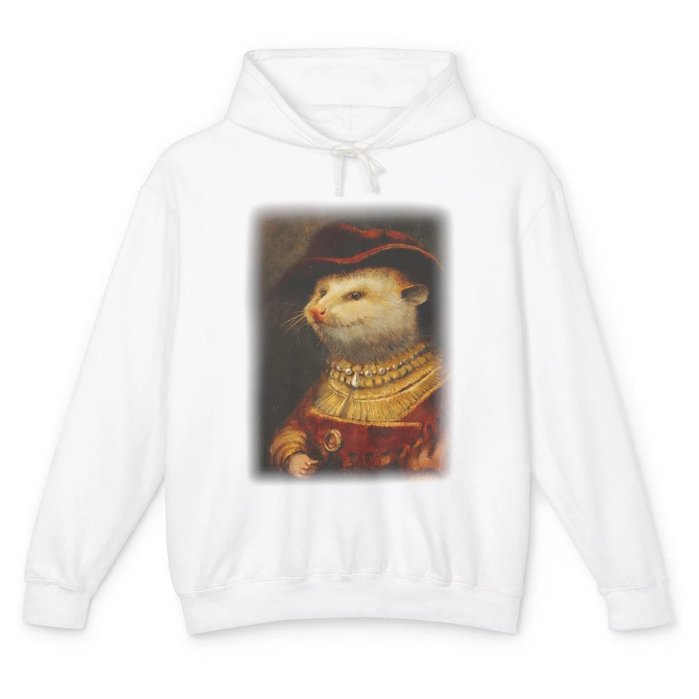 Retro Noble Opossum Young Gallant Western Opossum Art Unisex Lightweight Hoodie