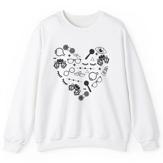 Optometry Symbols Heart Eyeglasses Spectacles Optician Life Unisex Crewneck Sweatshirt