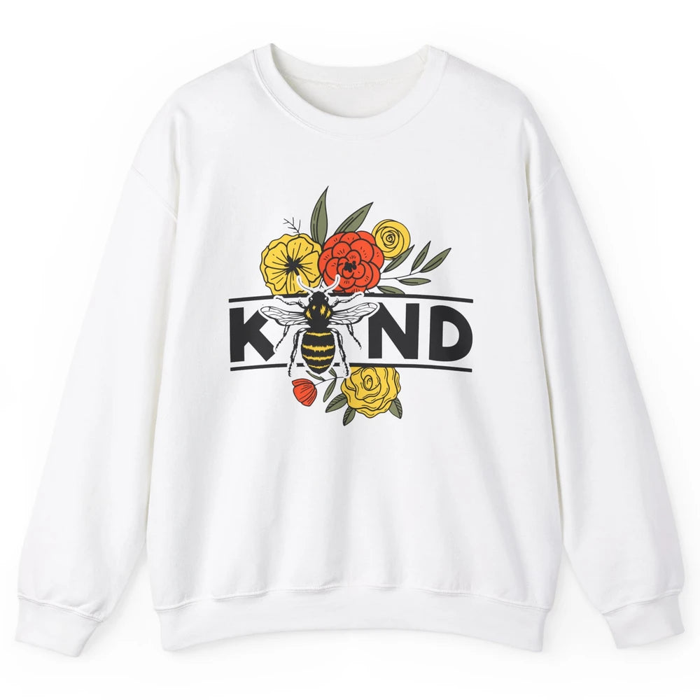 Retro Be Kind Leopard Rainbow Boho Love Mental Health Matter Unisex Crewneck Sweatshirt