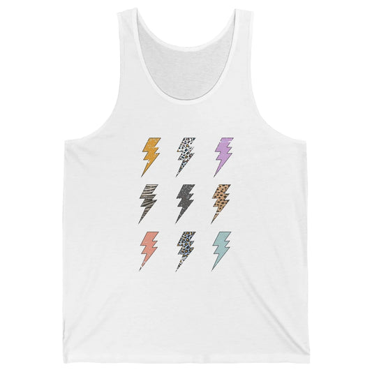 Preppy Lightning Bolt Colorful Leopard Cheetah Western Retro Unisex Jersey Tank