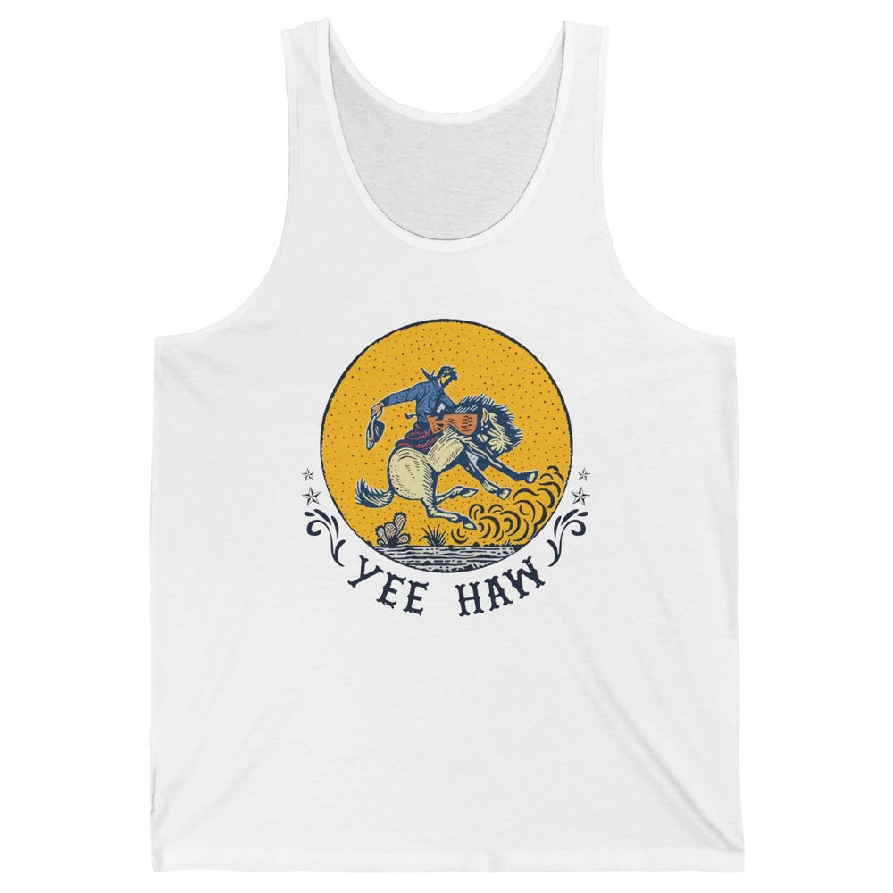 Retro Cowboy Yeehaw Western Country Cowgirls Horse Lovers Unisex Jersey Tank