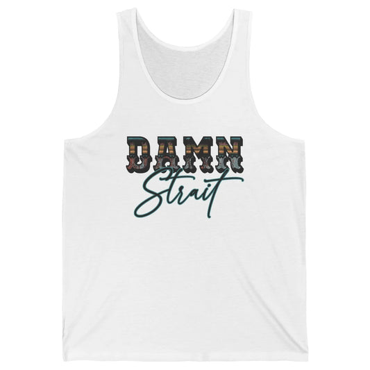 Retro Turquoise Damn Strait Western Country Cowboy Cowgirl Unisex Jersey Tank