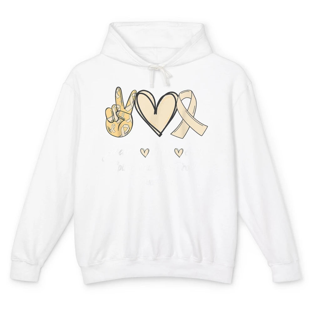 Peace Love Cure Cream Ribbon Spinal Muscular Atrophy SMA Unisex Lightweight Hoodie