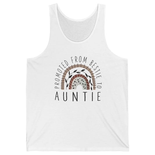 Rainbow Promoted From Bestie To Auntie Pregnancy Reveal Gift Unisex Jersey Tank