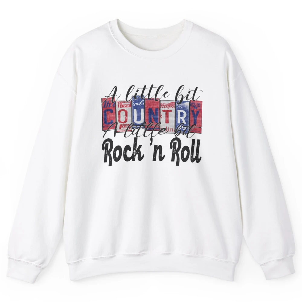 Retro A Little Bit Country A Little Bit Rock n Roll Western Unisex Crewneck Sweatshirt