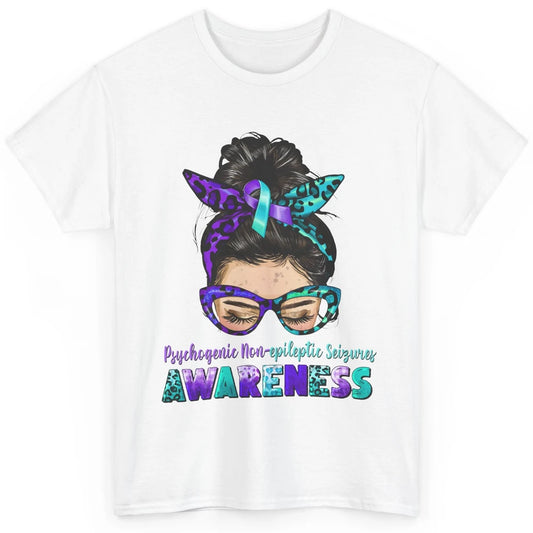 Psychogenic Non-epileptic Seizures PNES Ribbon Messy Bun Mom Classic Unisex T-Shirt