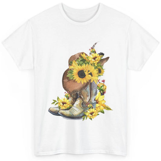 Retro Cowboy Boots Sunflower Let's Go Girls Western Cowgirls Classic Unisex T-Shirt