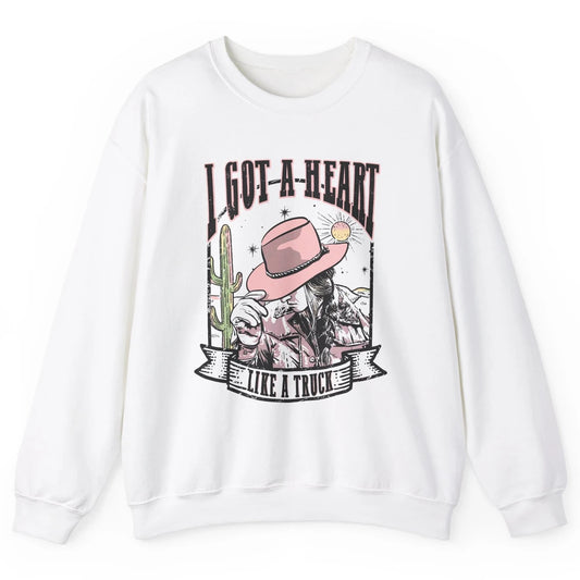 Retro Desert Cowgirl I Got A Heart Like A Truck Western Unisex Crewneck Sweatshirt
