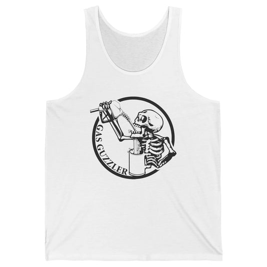 Funny Skeleton Gas Guzzler Sarcastic Skeleton Halloween Unisex Jersey Tank