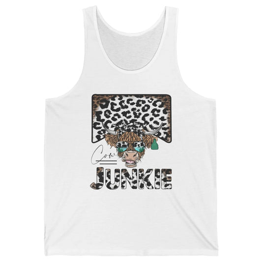 Leopard Highland Cow Bandana Cow Junkie Western Country Unisex Jersey Tank