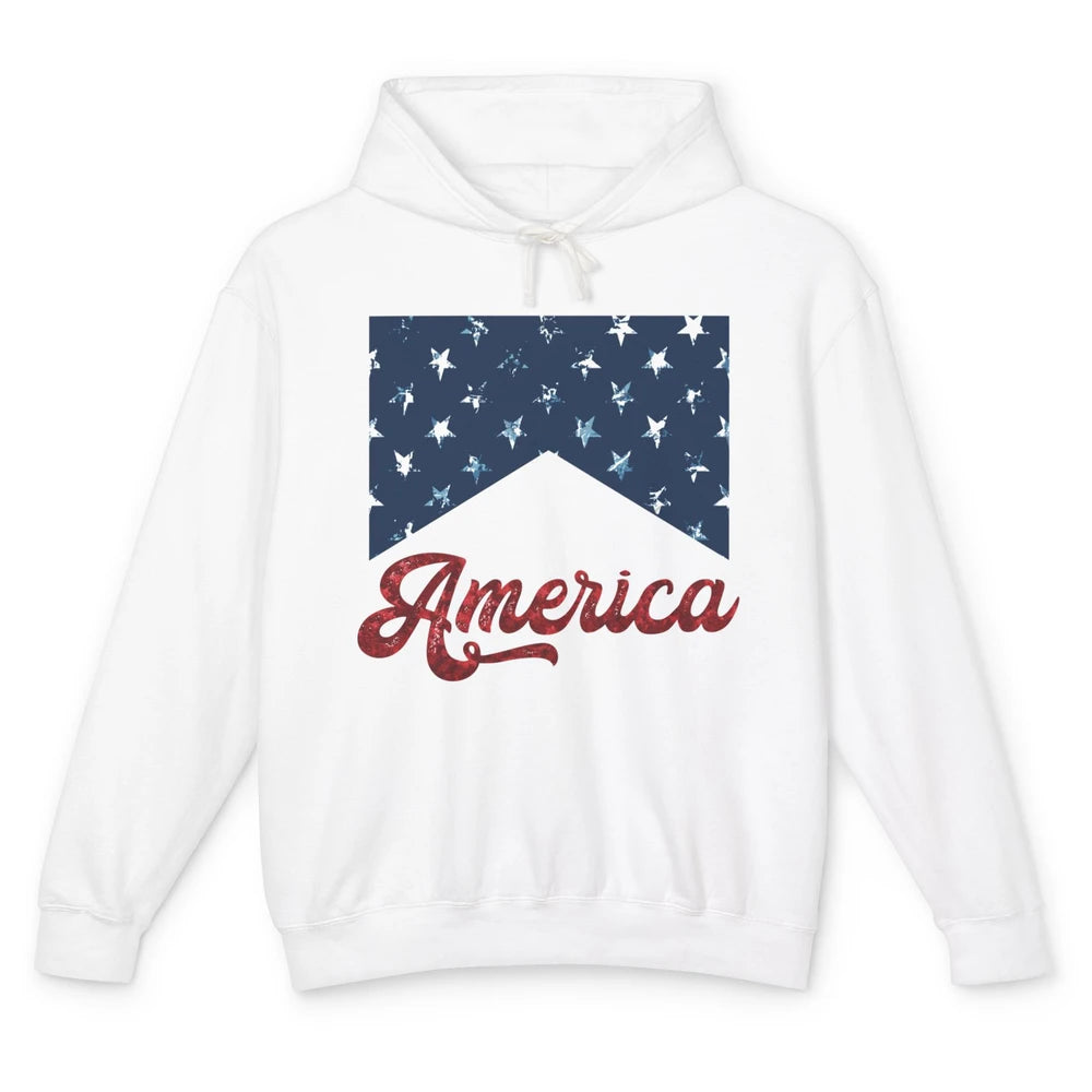 Retro America 4th Of July Independence Day Western Patriots Unisex Lightweight Hoodie