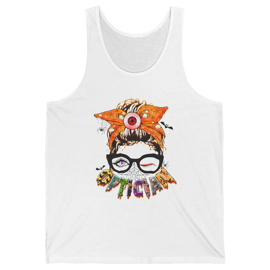 Optician Halloween Women Messy Bun Optometrist Ophthalmic Unisex Jersey Tank