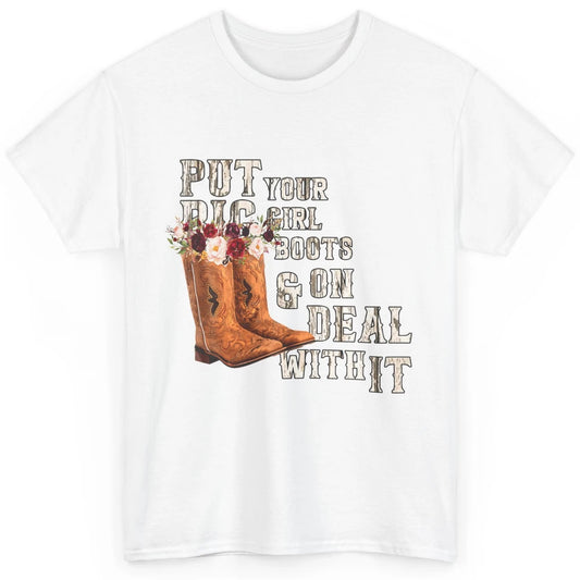 Retro Floral Cowgirl Rodeo Cowboy Boots Western Country Rose Classic Unisex T-Shirt