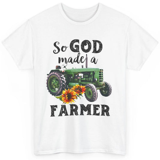 Vintage Retro Tractor God Made A Farmer Proud Farmer Farming Classic Unisex T-Shirt