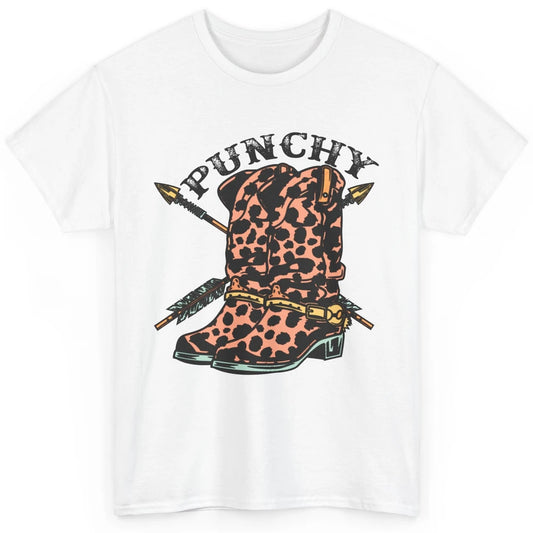 Retro Cowgirl Boots Leopard Punchy Western Country Cowboy Classic Unisex T-Shirt