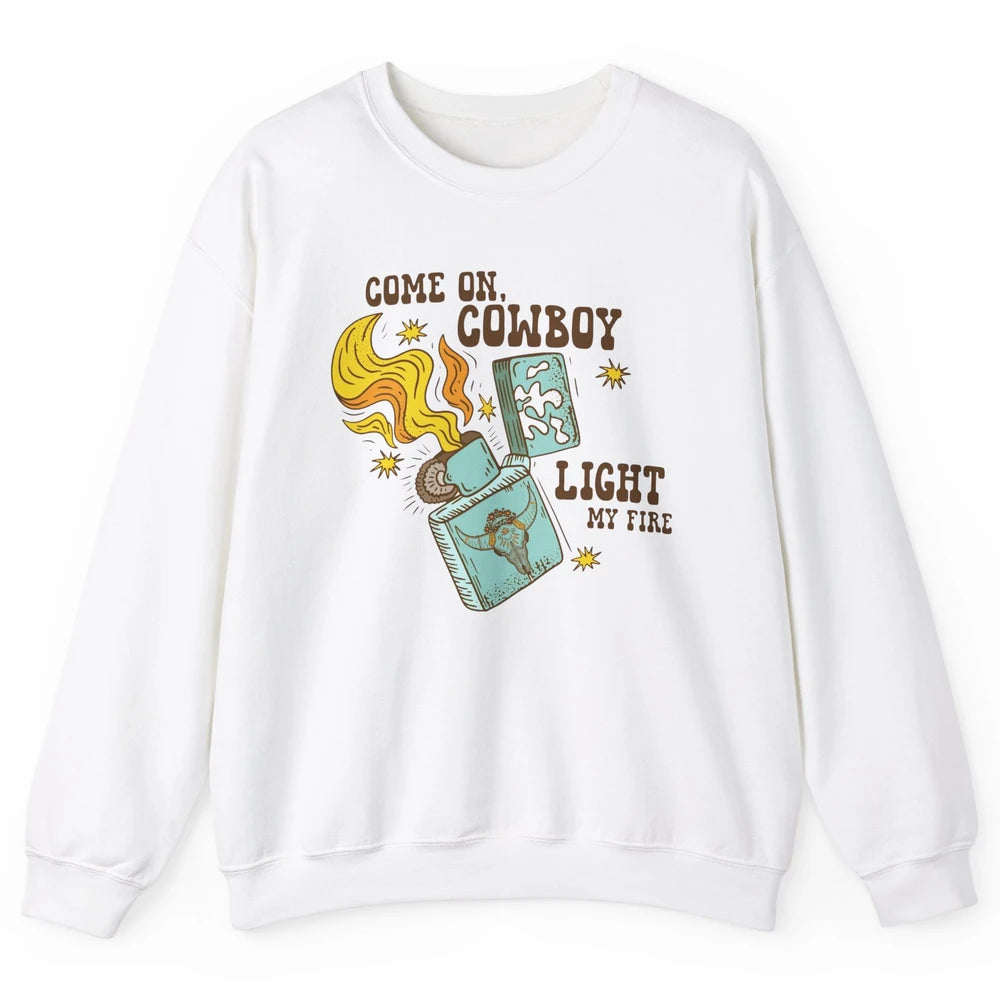 Retro Cowgirl Just Smile And Say God Bless Western Desert Unisex Crewneck Sweatshirt