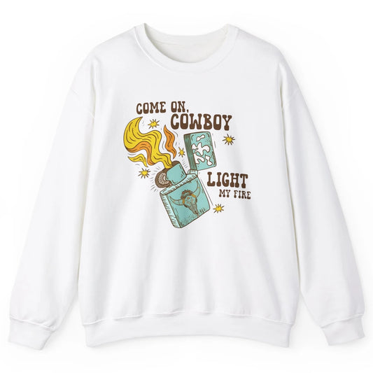 Retro Cowgirl Just Smile And Say God Bless Western Desert Unisex Crewneck Sweatshirt