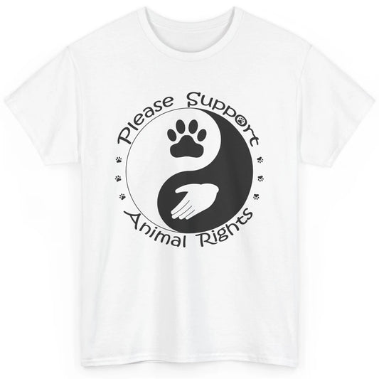 Please Support Animal Rights Pet Rescuer Paw Yin Yang Adopt Classic Unisex T-Shirt