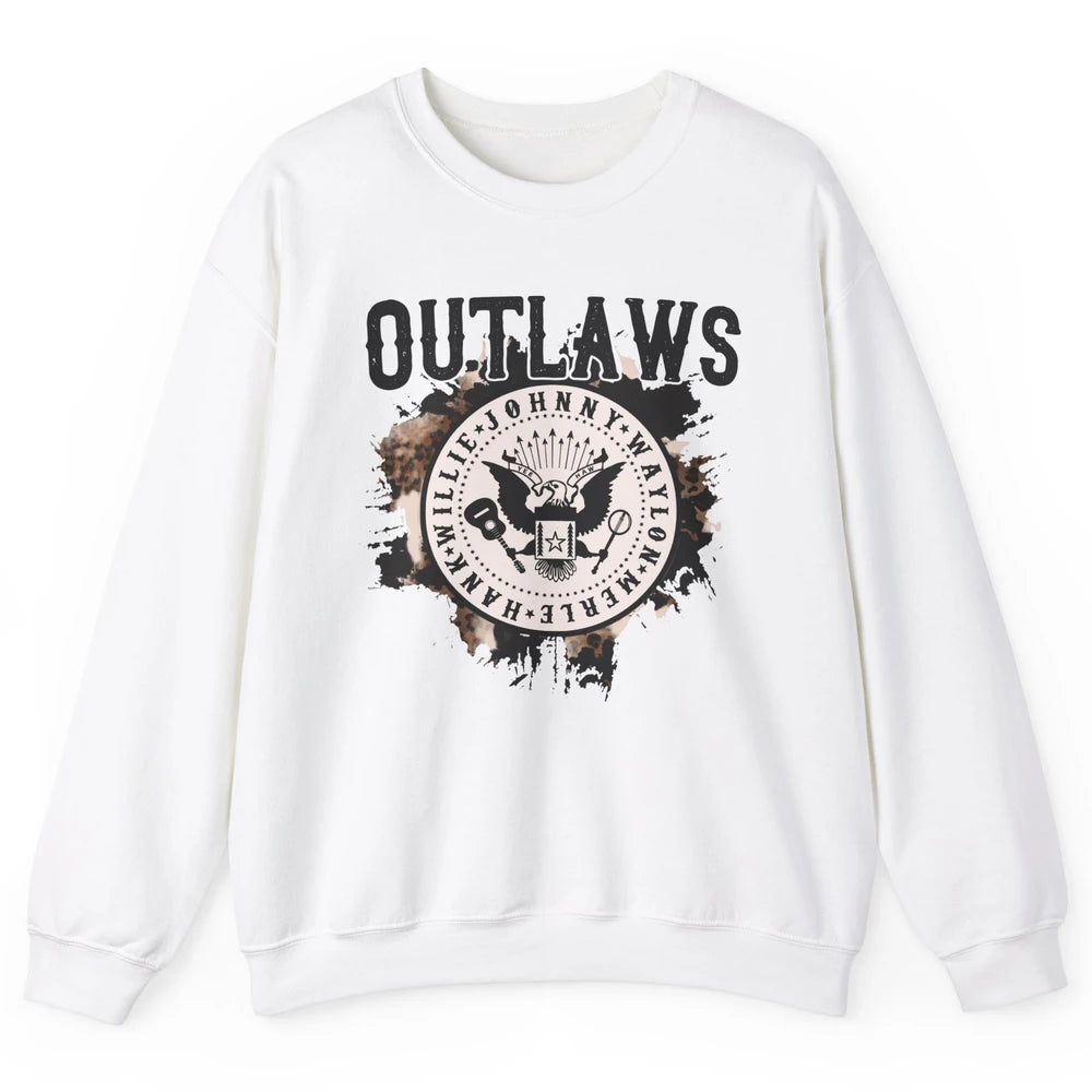 Retro Cowboy Bird Outlaws Western Country Music Cowgirl Unisex Crewneck Sweatshirt