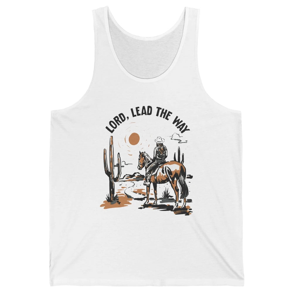 Retro Christian Cowgirl Lord Lead The Way Western Country Unisex Jersey Tank