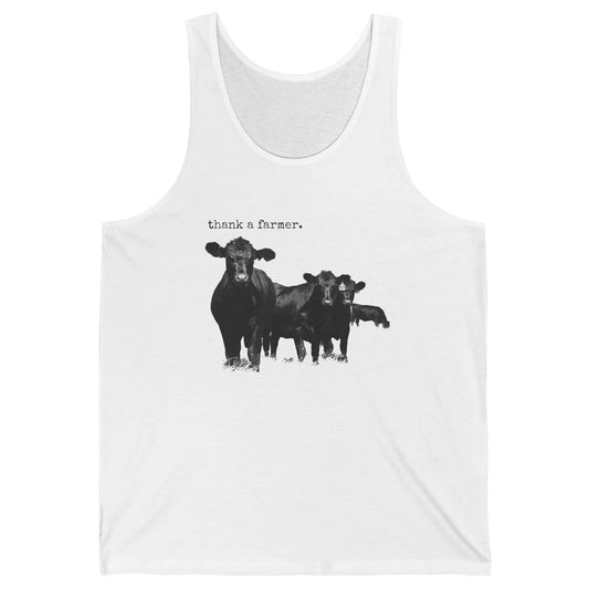 Funny Cow Gang Thank A Farmer Farm Animals Cattles Western Unisex Jersey Tank