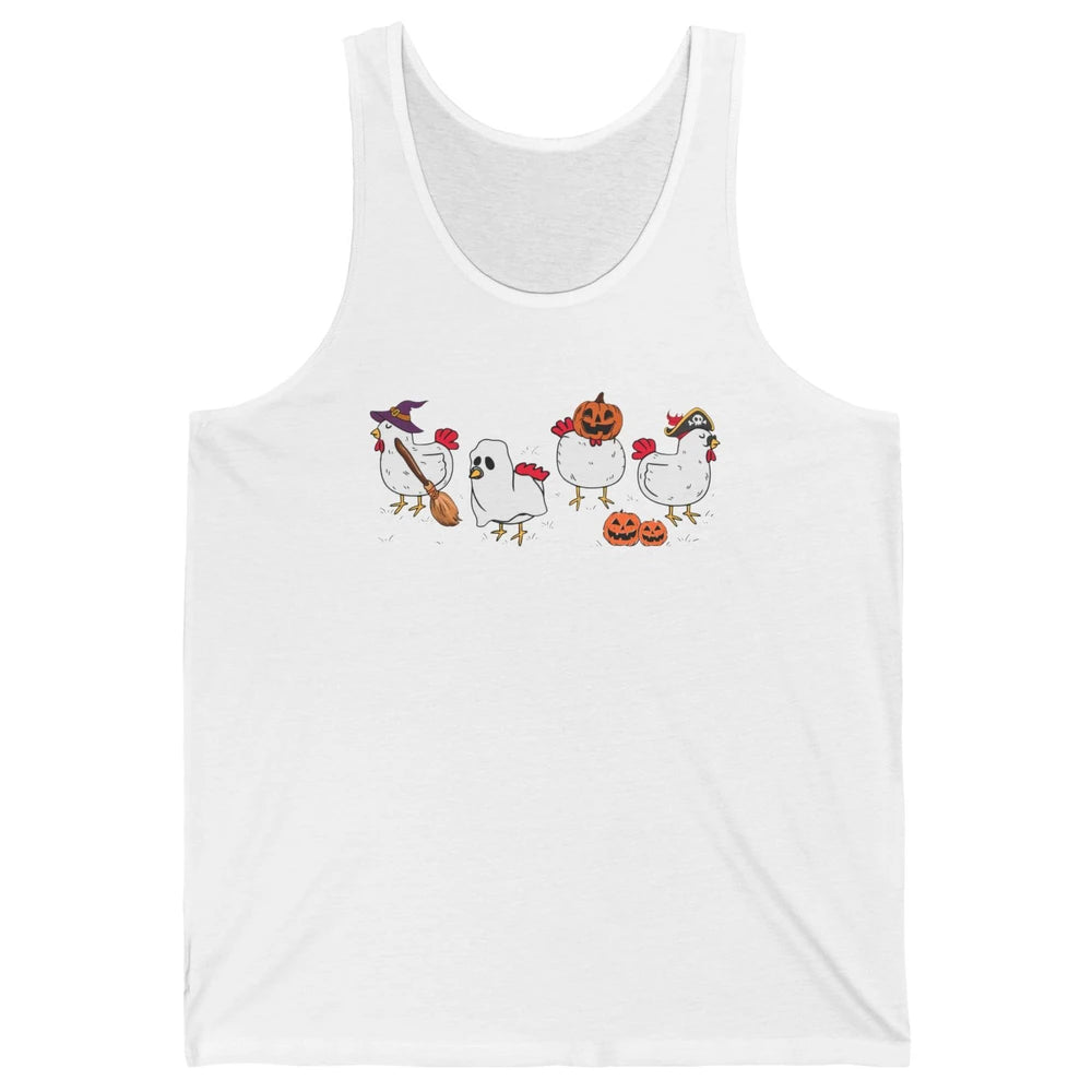 Chicken Ghost Funny Halloween Farm Spooky Chicken Lover Gift Unisex Jersey Tank