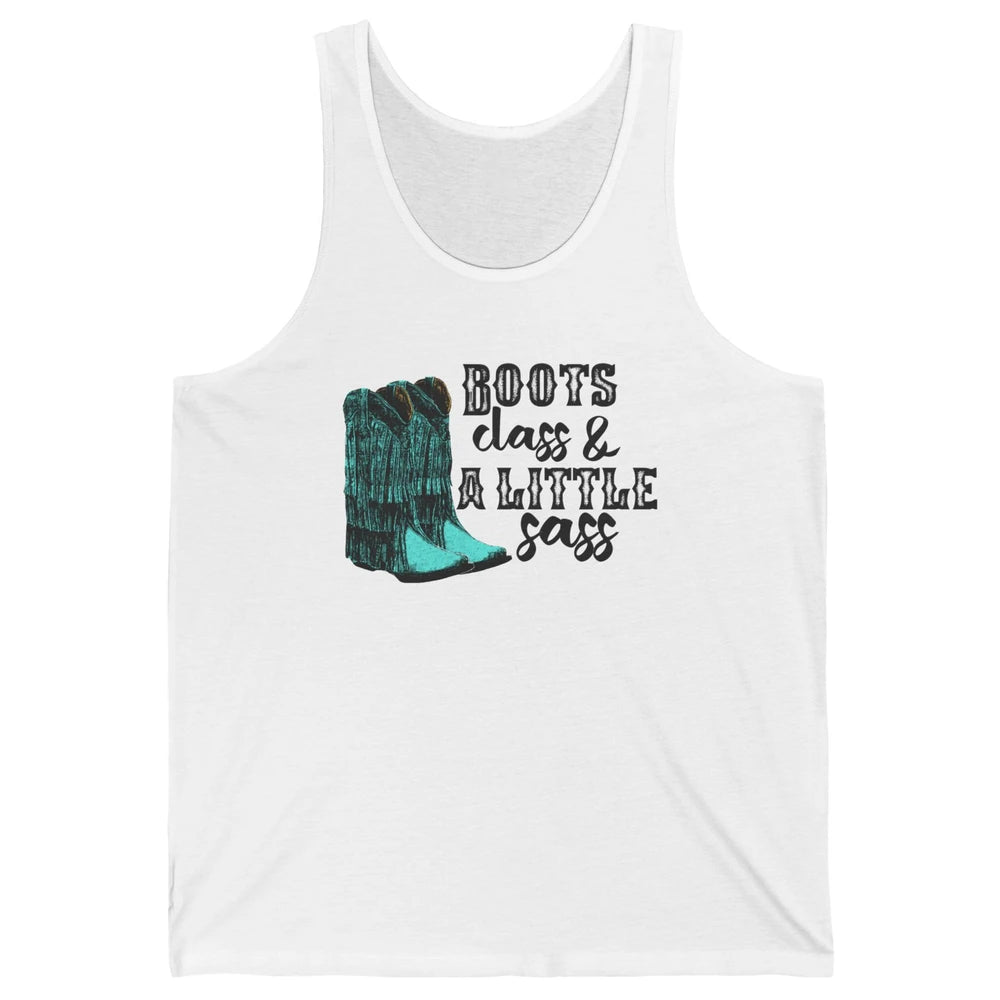 Retro Cowgirl Boots Class Little Sass Cowboy Western Country Unisex Jersey Tank