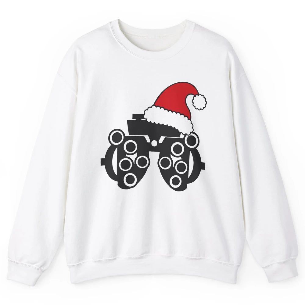 Phoropter Santa Hat Optometrist Christmas Ophthalmic Tech Unisex Crewneck Sweatshirt