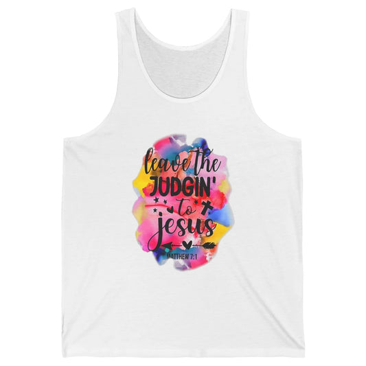 Colorful Leave Judging Faith Christian Jesus God Bible Verse Unisex Jersey Tank