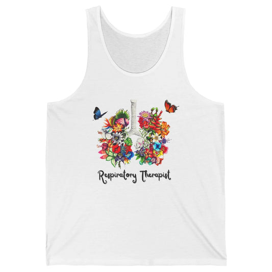 Respiratory Therapy Floral Lung Respiratory Therapist Gift Unisex Jersey Tank