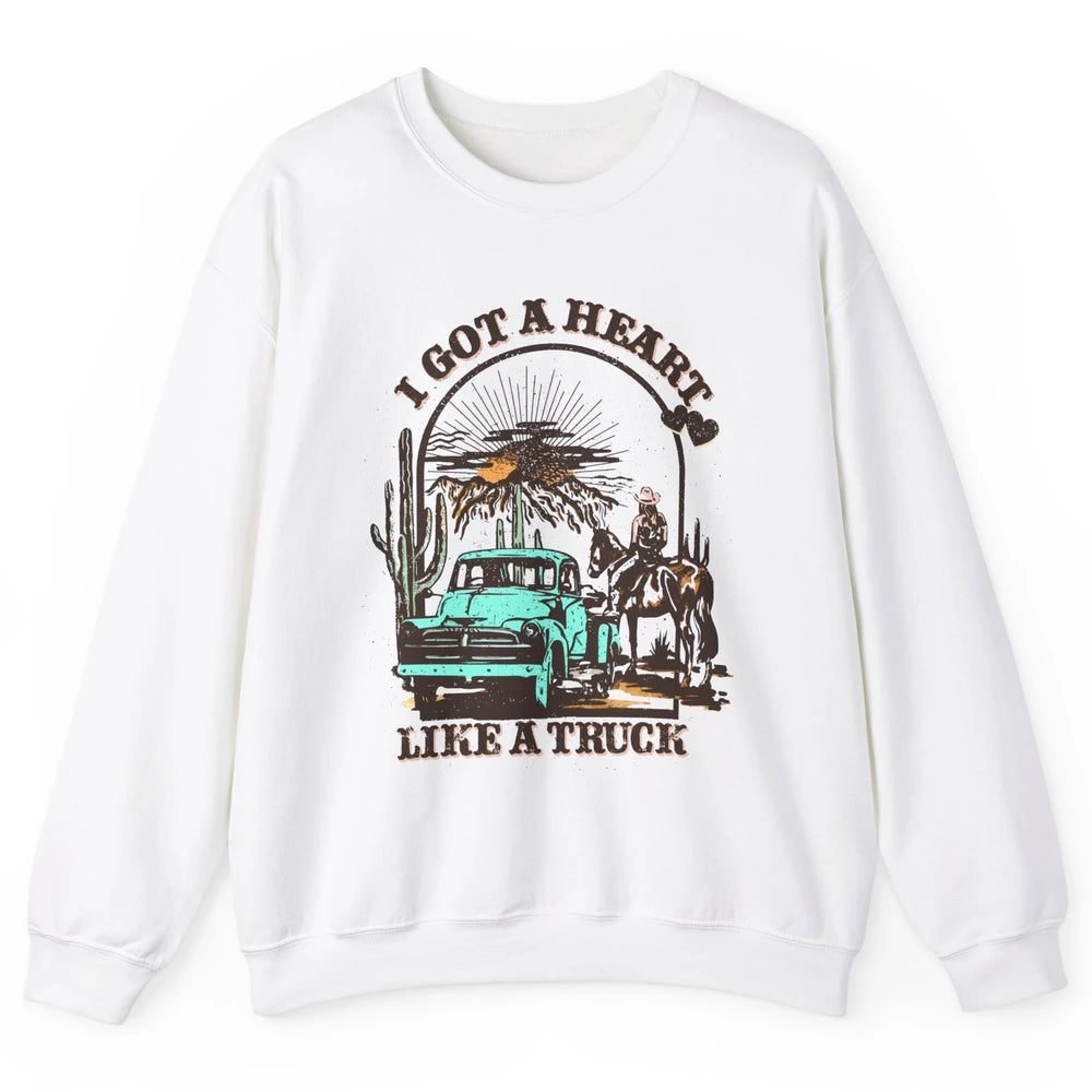 Retro Cowgirl Riding Horse I Got A Heart Western Country Unisex Crewneck Sweatshirt