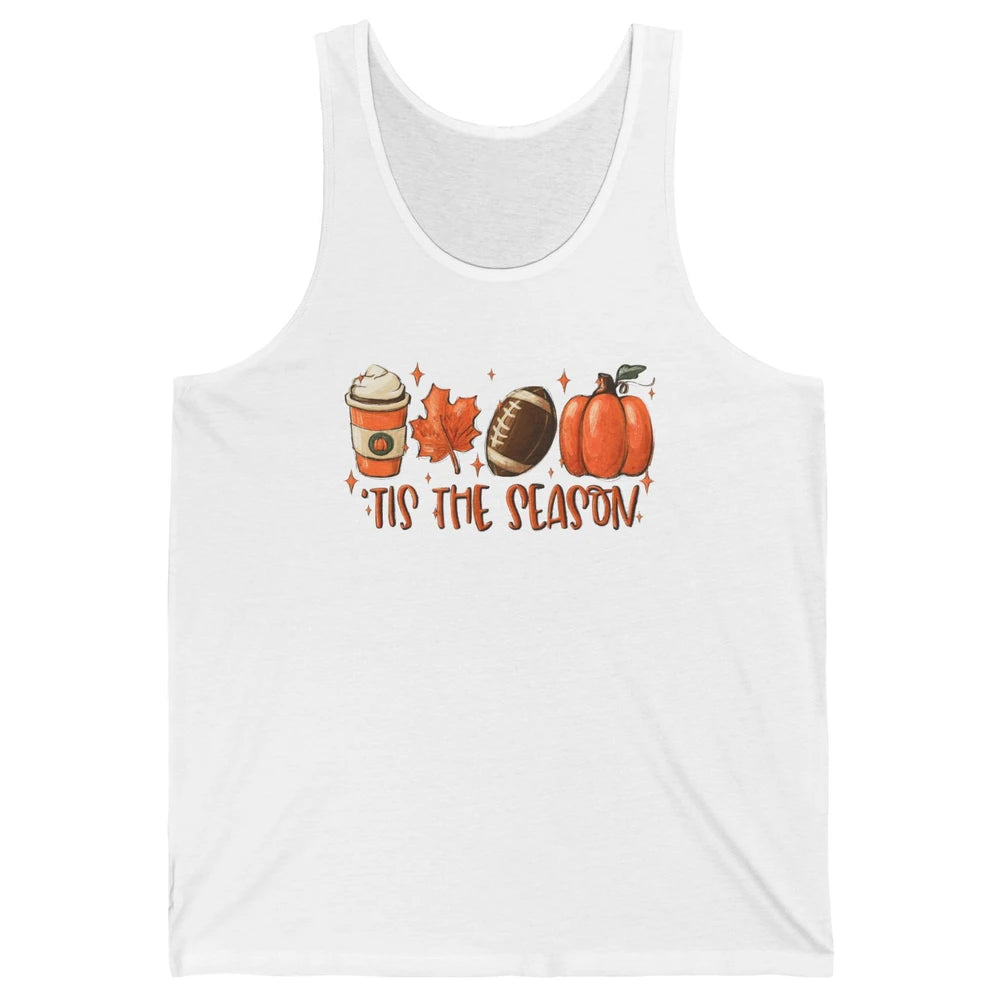 Pumpkin Spice Football Tis The Season Fall Thanksgiving Gift Unisex Jersey Tank