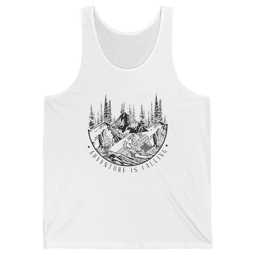 Adventure Is Calling Mountain Outdoor Wilderness Hiking Unisex Jersey Tank