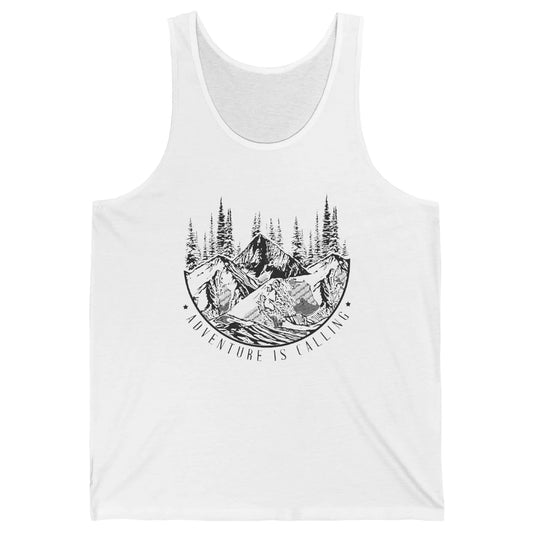 Adventure Is Calling Mountain Outdoor Wilderness Hiking Unisex Jersey Tank