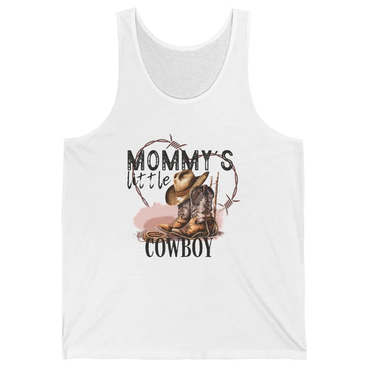 Mommy's Little Cowboy Western Mama Boots Rancher Mother Unisex Jersey Tank