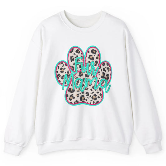 Retro Leopard Fur Mama Dog Paws Dog Mama Western Dog Mama Unisex Crewneck Sweatshirt