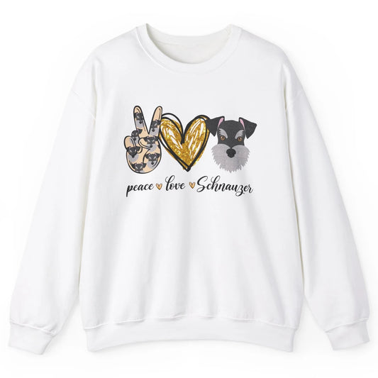 Peace Love Schnauzer Dog Lover Schnauzer Dad Mom Gift Unisex Crewneck Sweatshirt