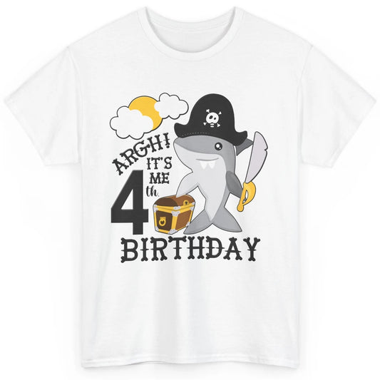 Pirate Shark 4th Birthday Party 4th Birthday Boy Girl Gift Classic Unisex T-Shirt