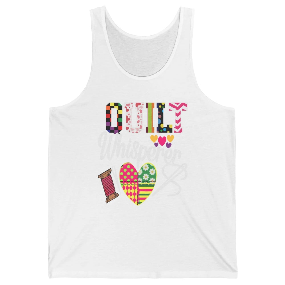 Retro Quilt Whisperer Quilting Life Sewing Life Quilt Lovers Unisex Jersey Tank