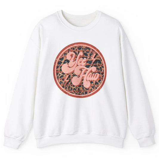 Retro Cowboy Yeehaw Leopard Western Country Cowgirls Horse Unisex Crewneck Sweatshirt