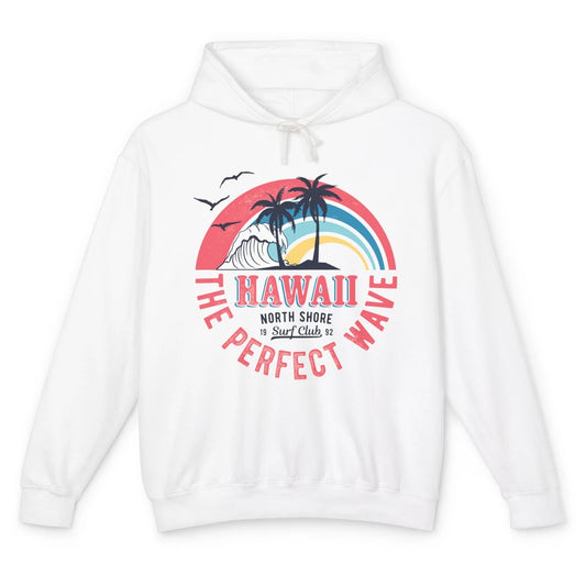 Retro Hawaii North Shore Surf Club Beach Palms Vintage 1980s Unisex Lightweight Hoodie