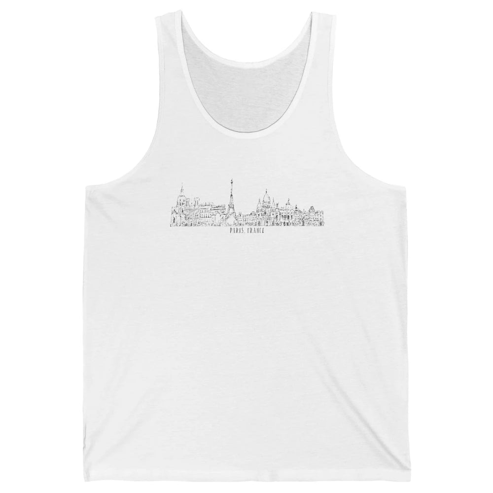 Paris Eiffel Tower Souvenir Travel France Gift Paris Skyline Unisex Jersey Tank